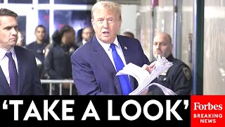 BREAKING NEWS: Trump Showcases To Reporters Huge Stack Of Stories He Says Condem
