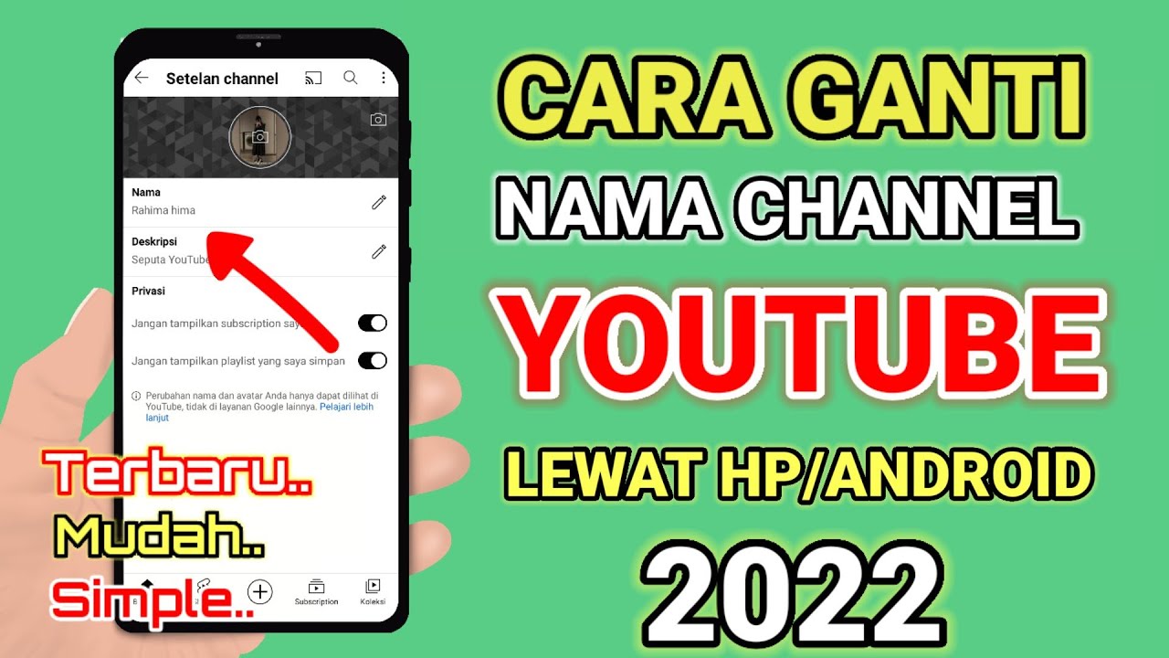 Cara Mengganti Nama Channel Youtube