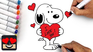 How To Draw Valentine Snoopy