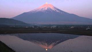 忍野村からのダブルパール富士　20110519