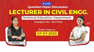 QP DISCUSSION | LECTURER IN CIVIL ENGINEERING | Technical Education department