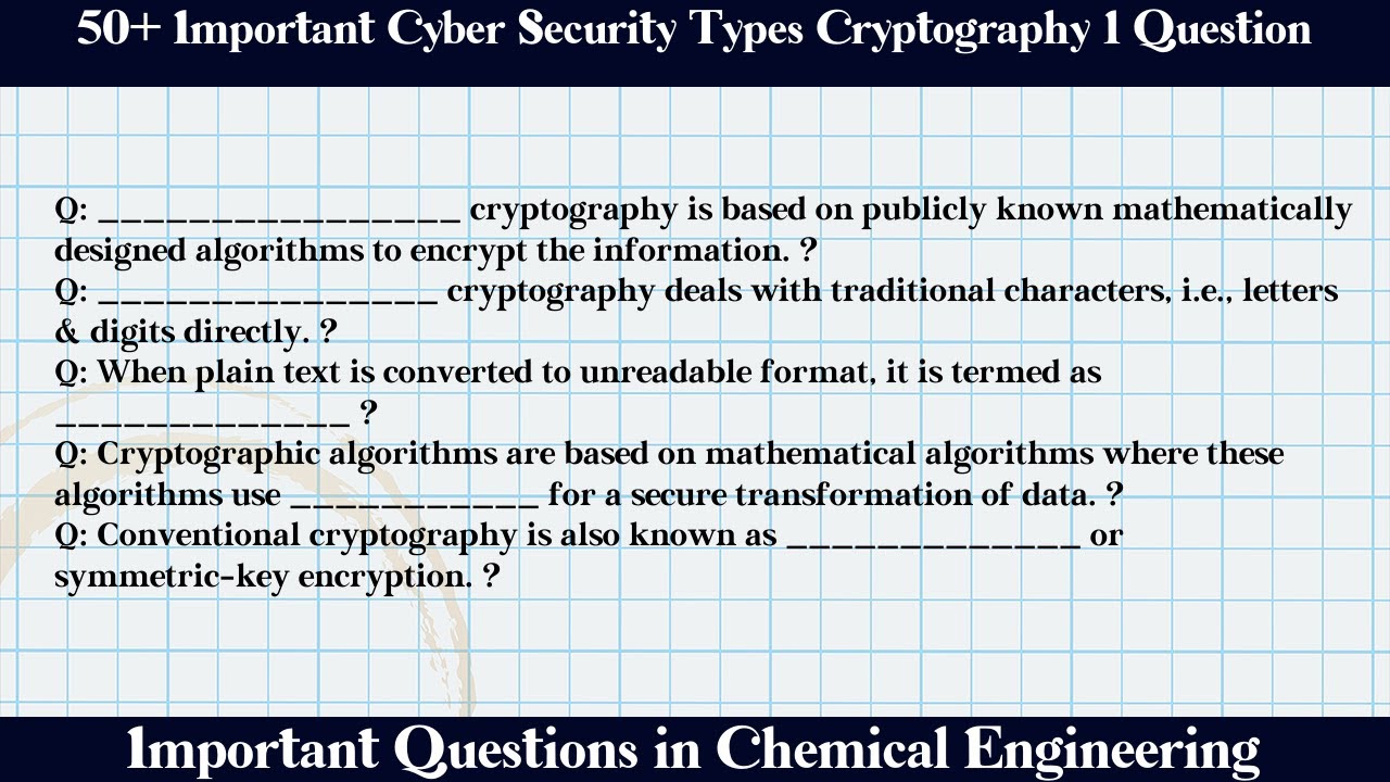 Mcq Questions Cyber Security Types Cryptography 1 With Answers Youtube