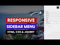 How To Create Sidebar Menu Using Html Css Jquery | Responsive Sidebar Menu For Website | Source Code