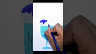 Ice cream cop🍧drawing with colour full 😋drawing || kids drawing art #shorts