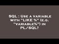 SQL : Use a variable with 