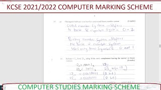 2021 KCSE COMPUTER STUDIES  PAPER 1 Marking SCHEME