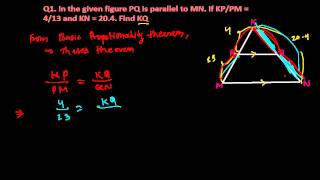 Basic Proportionality Theorem Thales Theorem EXample Solved 1