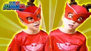 PJ Masks in Real Life 🌟 Owlette's Evil Twin?! 🌟 Pretend Play Super Heroes | PJ Masks Official