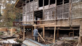 EP 10 ~ It's snowing, let's continue to use old wooden boards to renovate the stilted building.