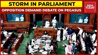 Storm In Parliament: Opposition Raises Slogan; Demand Debate On Pegasus, Farm Laws | Breaking News