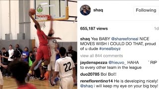 Shareef O'Neal DUNK GOING VIRAL!! Shaq Posted InTheLab Video To Instagram, Bleacher Report etc.
