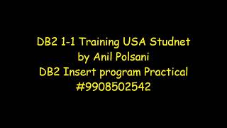 Mainframe DB2 Program |MAINFRAME New Batch Feb 11th 7.30am 2025 |Anil Polsani |+91-9908502542
