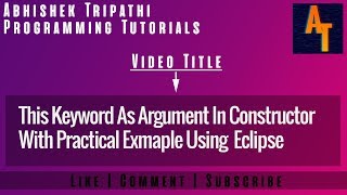 this as argument in constructor Part-21 # This Keyword In Java # Java Tutorials