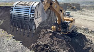 Caterpillar 395 \u0026 Cat 385C Excavators Loading Trucks - Sotiriadis/Labrianidis Mining Works - 4k