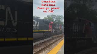 CN foreign power on CSX M422-05 @ Muirkirk #csx #canadiannationalrailway #railfanning #shorts