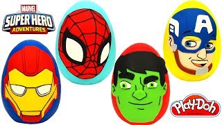 4 Ovos Surpresas de Marvel Aventuras de Super Herói em Português Brasil de Massinha Play Doh