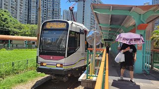 Light Rail Phase 1 1052-1053 @ 507 to Tin King 輕鐵1052-1053行走507線往田景行車片段