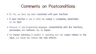 Comments on Postconditions