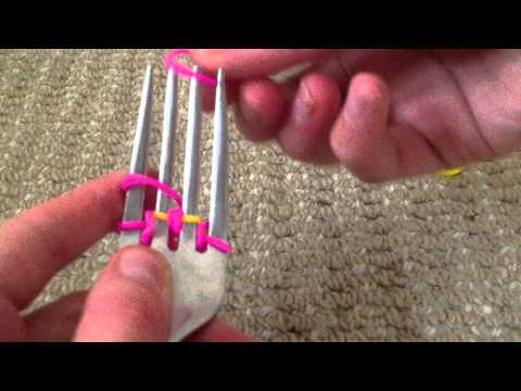How to make a dragon scale loom band on a fork How to make a dragon scale loom band on a fork