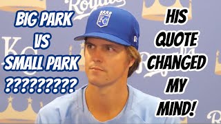 Zack Greinke changed my thinking about big parks vs small parks.