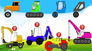 Find the Right Parts for the Incomplete Construction Vehicles! | Construction Vehicle Animation