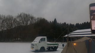 農道のポルシェで行く雪中キャンプ！？inキャンプ＆農園玖珠の杜