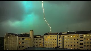 Voimakas ukkosmyrsky 31 7 2014 Strong thunder storm Turku Finland