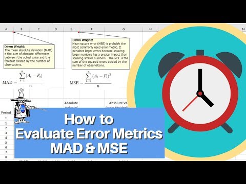 How to Evaluate MAD, MSE, RMSE, and MAPE for an Excel Forecast