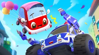 Save the Baby Car, Police Car! | Safety Tips | Monster Truck | Car Cartoon | Kids Songs | BabyBus