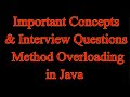 Important Concepts & Interview Questions of Method Overloading in Java | Type Promotion in Java