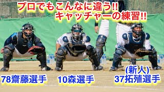 プロでもこんなに違う！キャッチャーの練習！（森選手・柘植選手・齋藤選手）