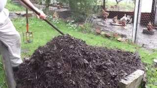 Merri Bee Organic Farm staff making aerobic compost