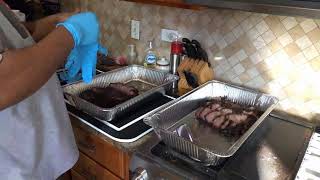 SDSBBQ - Chopping Chicken, Slicing Brisket, and Pulling Pork For a Catering Event