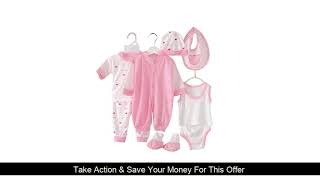 Review 5/8pcs Newborn Baby Girl Boy Clothes 0-3 Months tracksuit infant Cartoon Clothing Gift Set C