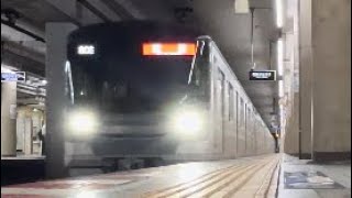 東京メトロ13000系13128F 回80S 鷺沼出場回送 警笛鳴らしながら小伝馬町駅を通過