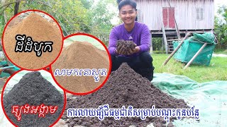 របៀបនៃការលាយជីកំប៉ុសអោយបានល្អសំរាប់បណ្ដុះកូនបន្លែរីដាក់ដាំកូន​ដោយប្រើសារធាត់៣យ៉ាង