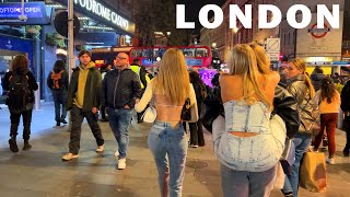 A Busy Friday Night in London 2023 | Central London Night Walk [4K]