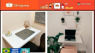 Shopee - Bancada Suspensa Mesa De Estudo Escrivaninha mão francesa home office 60x40