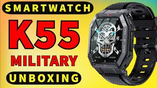 Smartwatch K55 Unboxing military quality pk C16 C20 M1 Rock