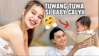 TUWANG TUWA SI BABY CALYX 🤗🤣🥰🩵 YAJI NAG IBANG BOSES 😱😱 #sabbyandsophia #yajifigueroa #mannixtv