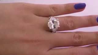 Estate Vintage 4.55ct Classic OVAL Cut Diamond Engagement Wedding Platinum Ring