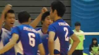 ﾊﾞﾚｰﾎﾞｰﾙ 石川県(5校選抜)vs 長崎県(県立大村工業)和歌山国体 少年男子 準々決勝-1ｾｯﾄ 2015.9.29