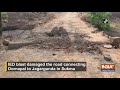 part of bridge damaged in ied blast by naxals in chhattisgarh s sukma