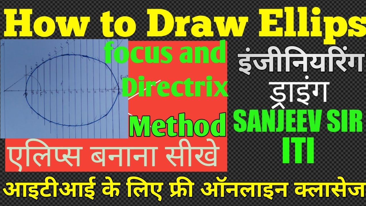 How To Draw Ellipse,Focus And Directrix Method, ITI Engineering Drawing ...