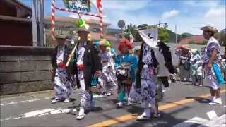 白間津大祭　お浜下り　日天月天とササラ