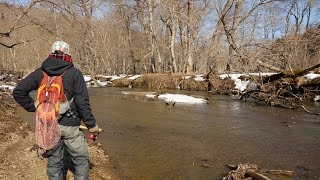 北海道の渓流でルアー釣り☆雪シロの渓で降りアメマスさんを追う April, 2017 Hokkaido.Small Stream Lure Fishing.