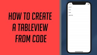 How to create a Simple Tableview from Code