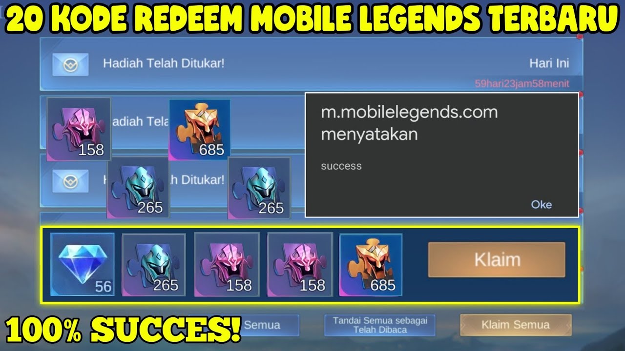 BURUAN! 20 KODE REDEEM ML TERBARU KODE REDEEM MOBILE LEGENDS KODE ...