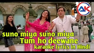 suno miya suno miya tum ho deewane karaoke lyrics in Hindi / Udit Narayan/ Apna karaoke