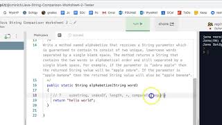 String Comparison Worksheet 2 Tester